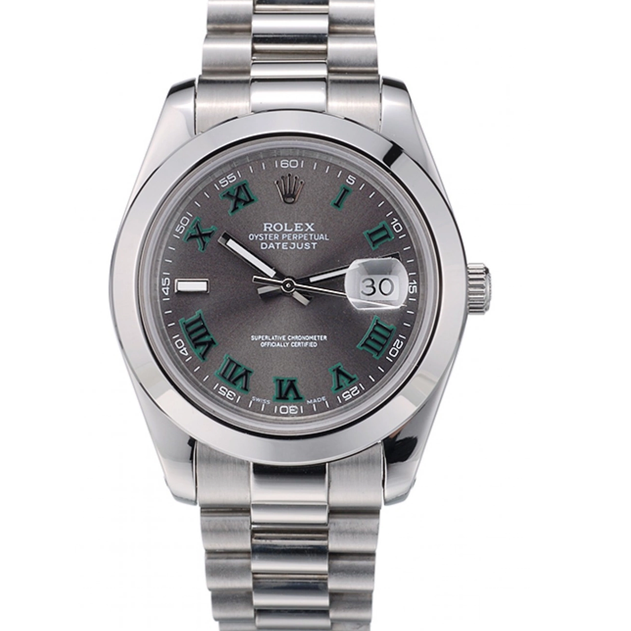 Aaa replica watch Swiss Steel Stainless Dial 42000 Grey Rolex Polished DateJust Bezel 0625